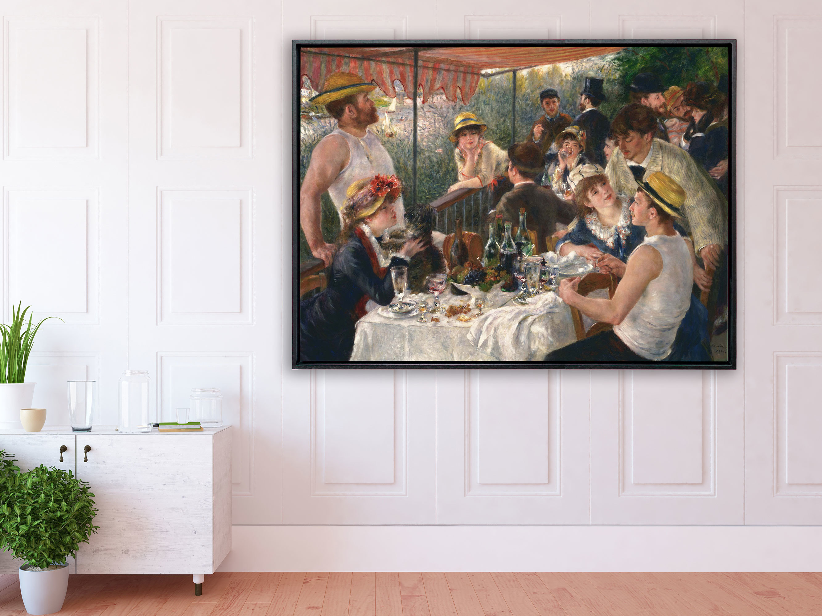 Auguste Renoir - Das Frühstück der Ruderer, 1881, Schattenfugenrahmen schwarz