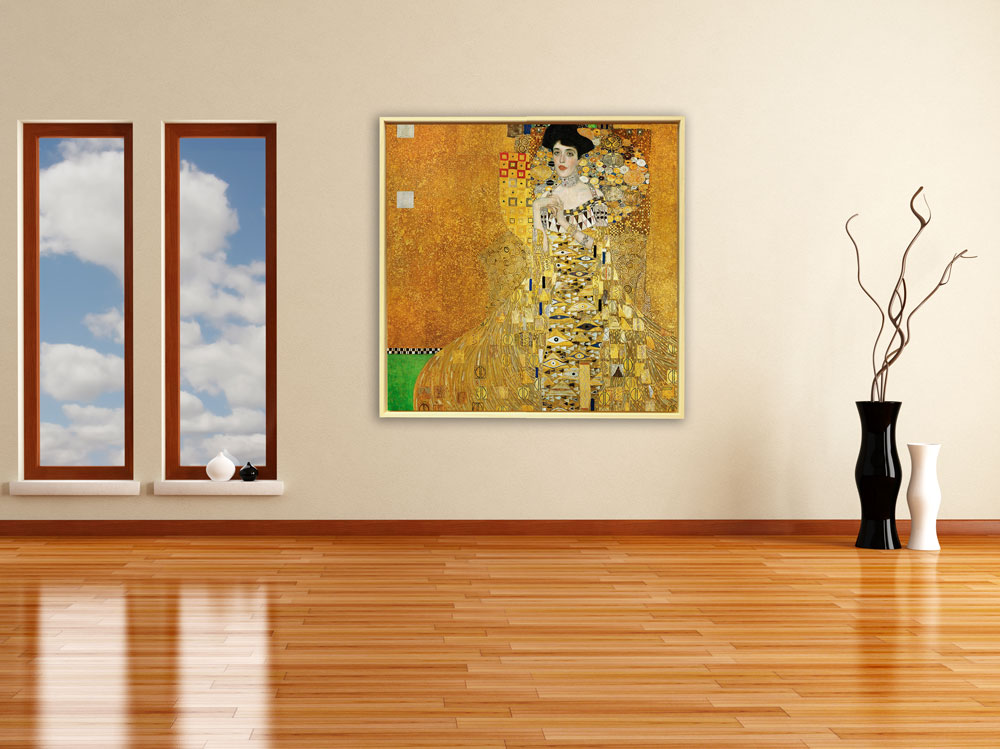Gustav Klimt - Adele Bloch-Bauer's Portrait, 1907, Rahmen Schattenfuge Natur