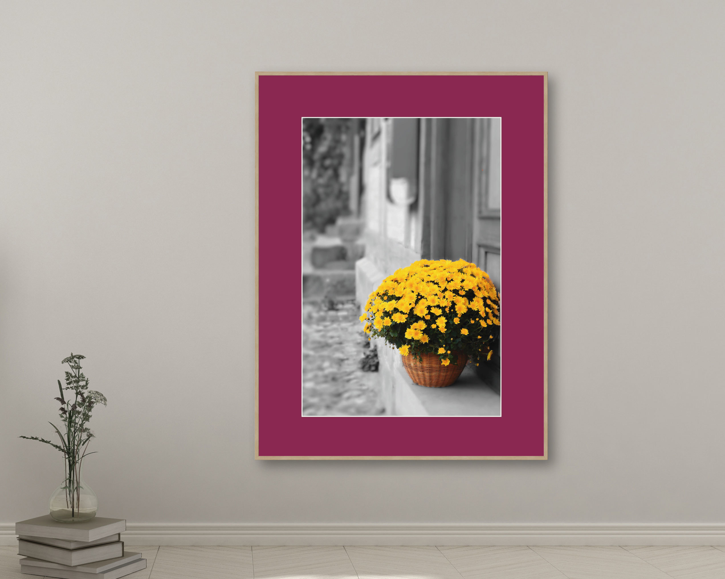 Gelbe Blumen im Korb
