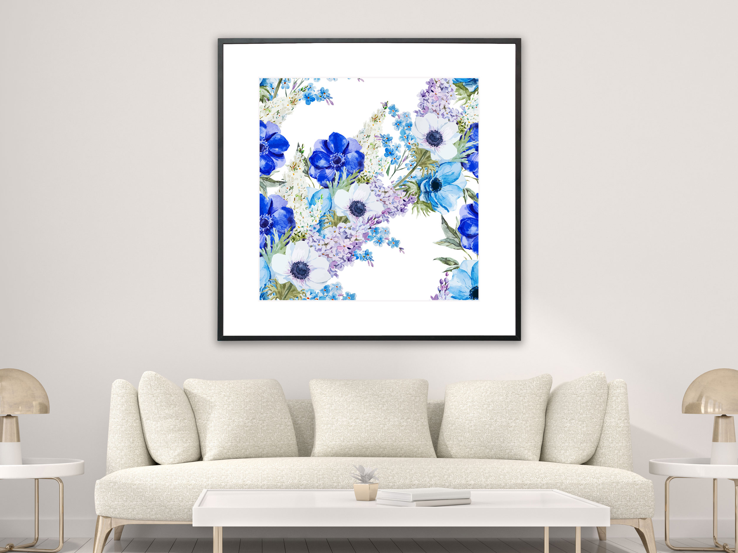 Blumenwiese mit blauen Blumen