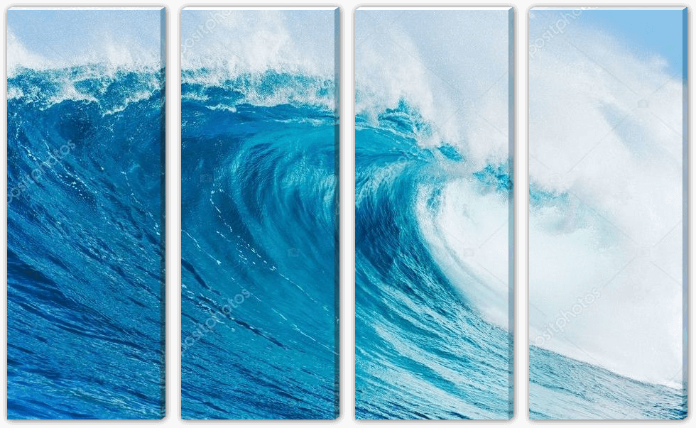 4 teilige Leinwand Welle 4 teilige Leinwand Welle