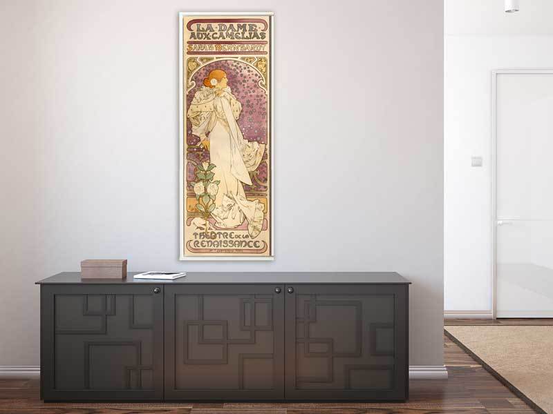 Alfons Mucha - La Dame aux Camelias, 1896, Schattenfugenrahmen weiß