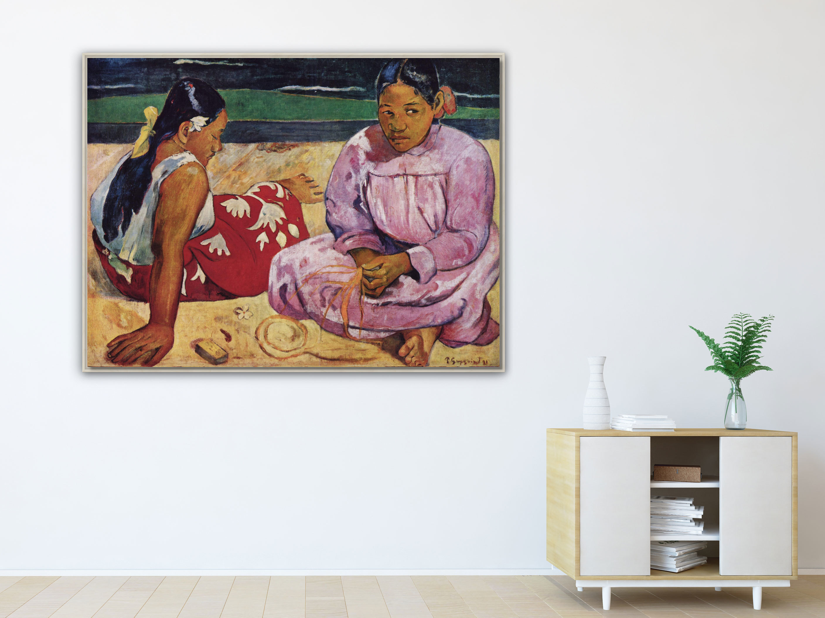 Frauen am Strand, 1891, Leinwand mit Rahmen natur