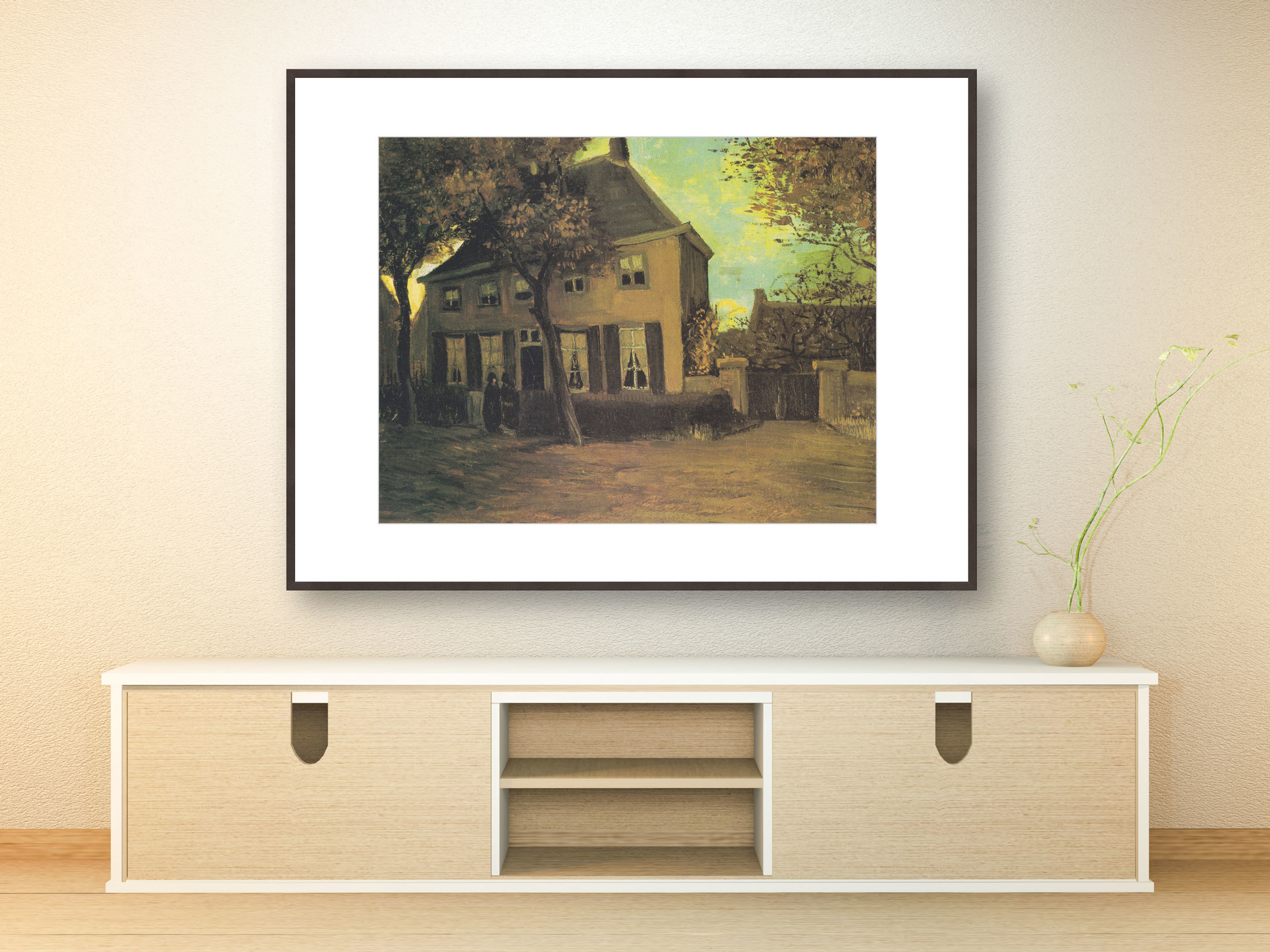 Das Pfarrhaus in Nuenen, 1885 - Passepartout Rahmen braun