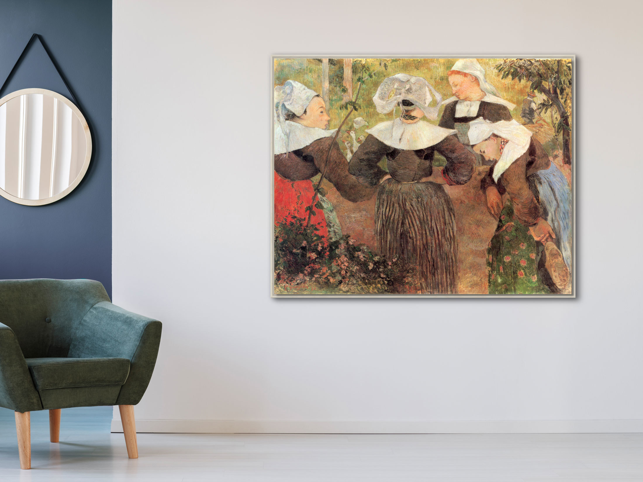 Der Tanz der vier Bretoninnen, 1886, Leinwand mit Rahmen natur