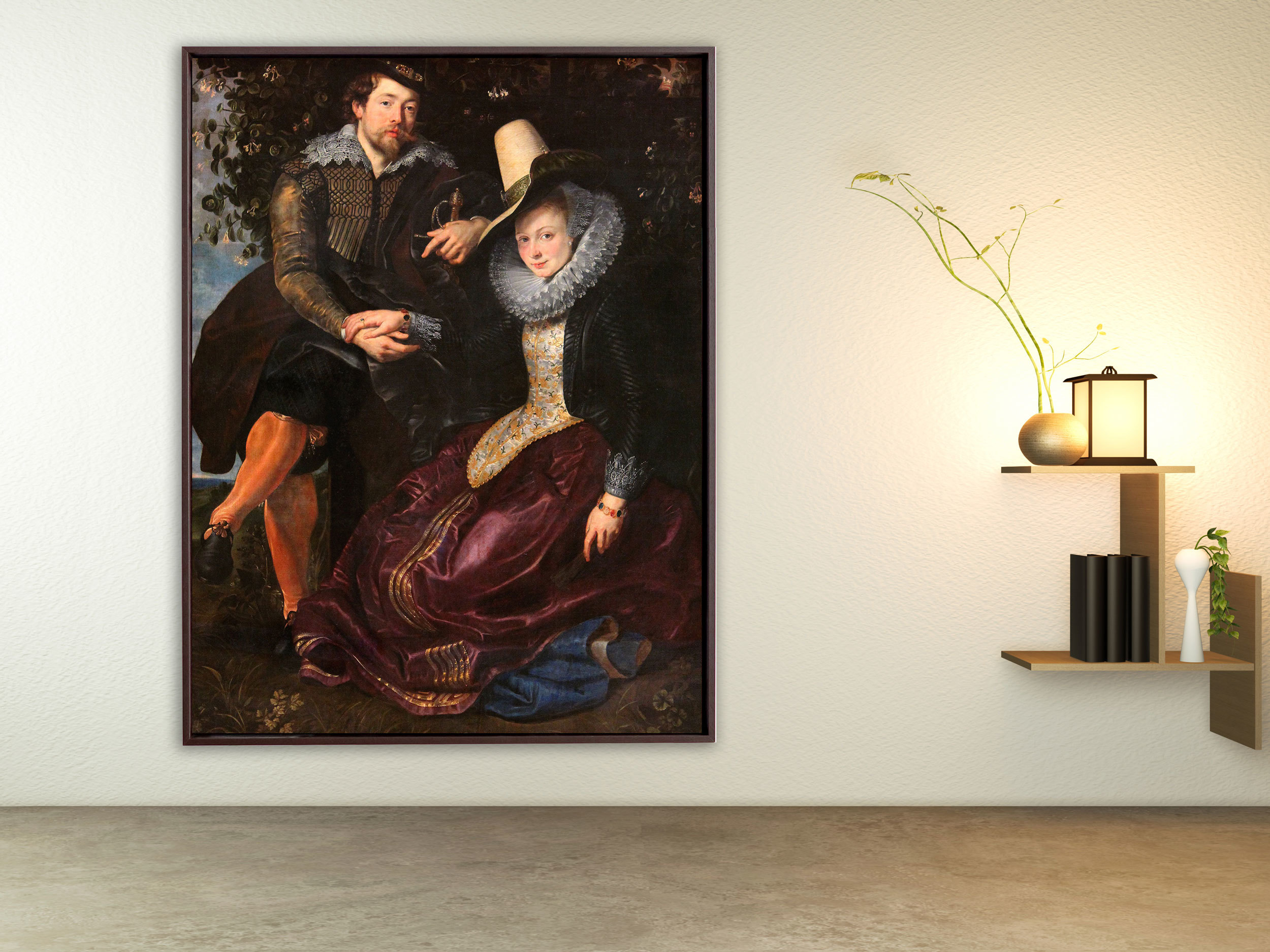 Peter Paul Rubens – Rubens und Isabella Brant, Rahmen Schattenfuge braun