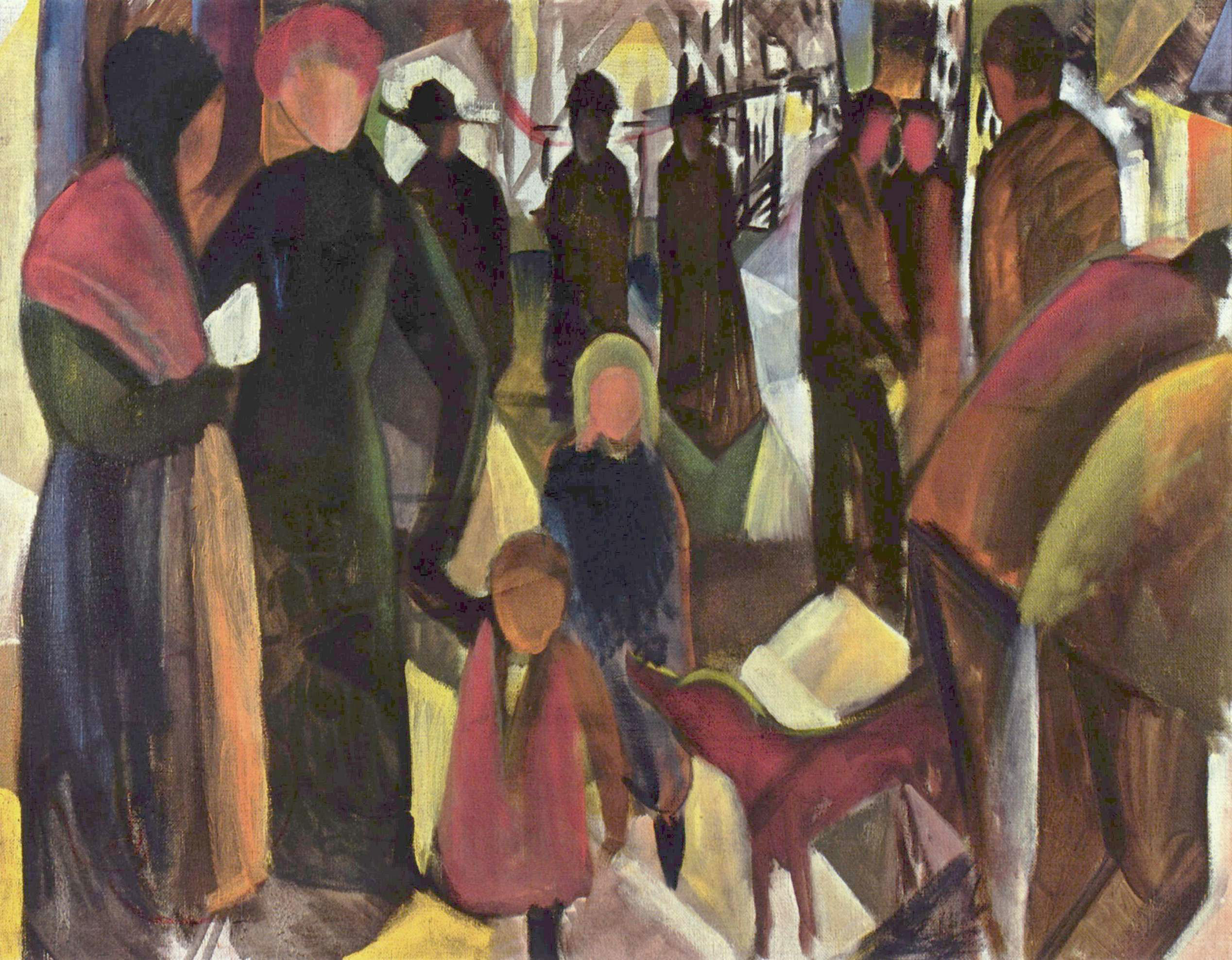 August Macke - Abschied, 1914, Bilderrahmen grau