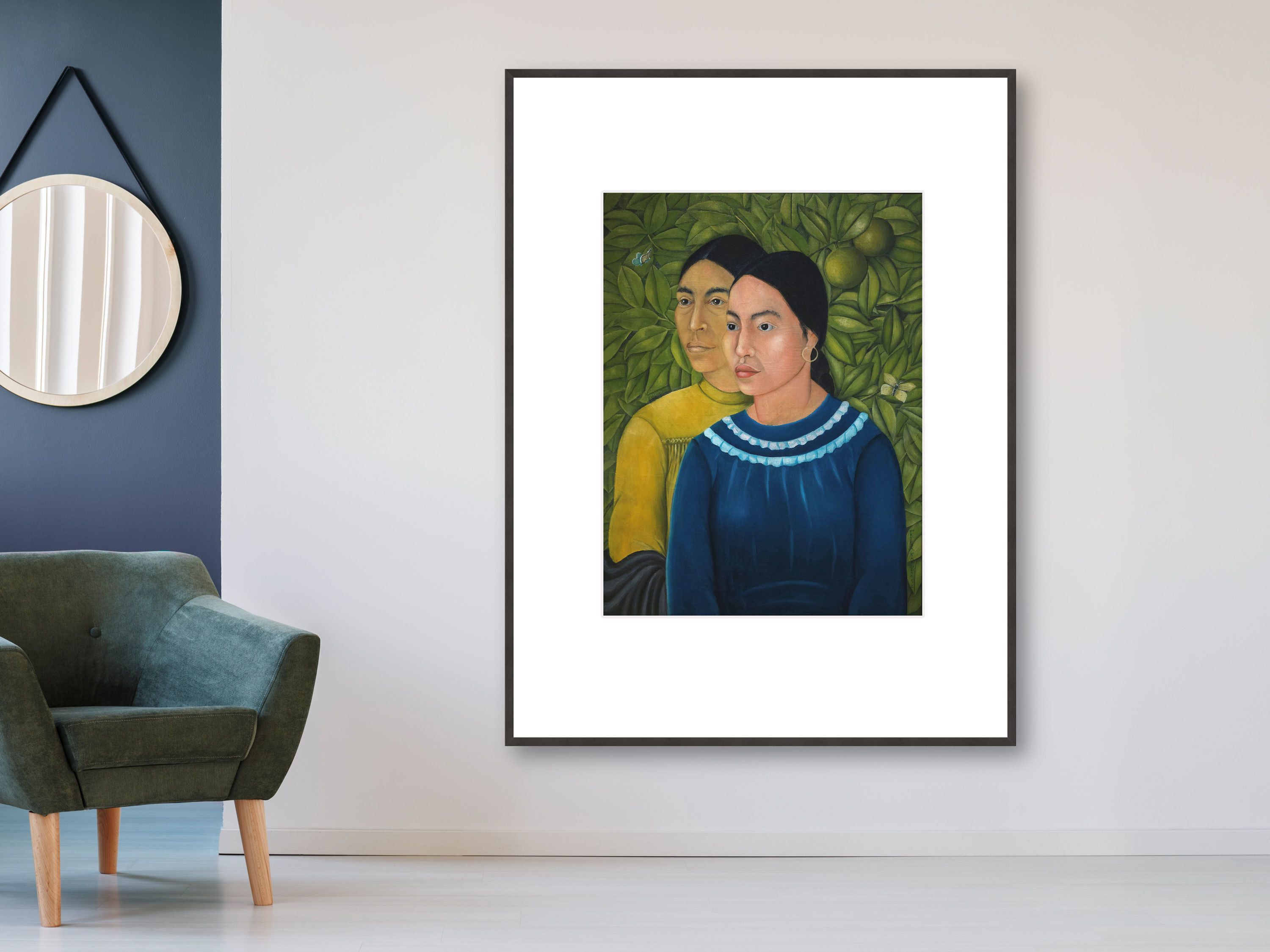 2 Frauen, 1928 - Passepartout weiß, Rahmen schwarz