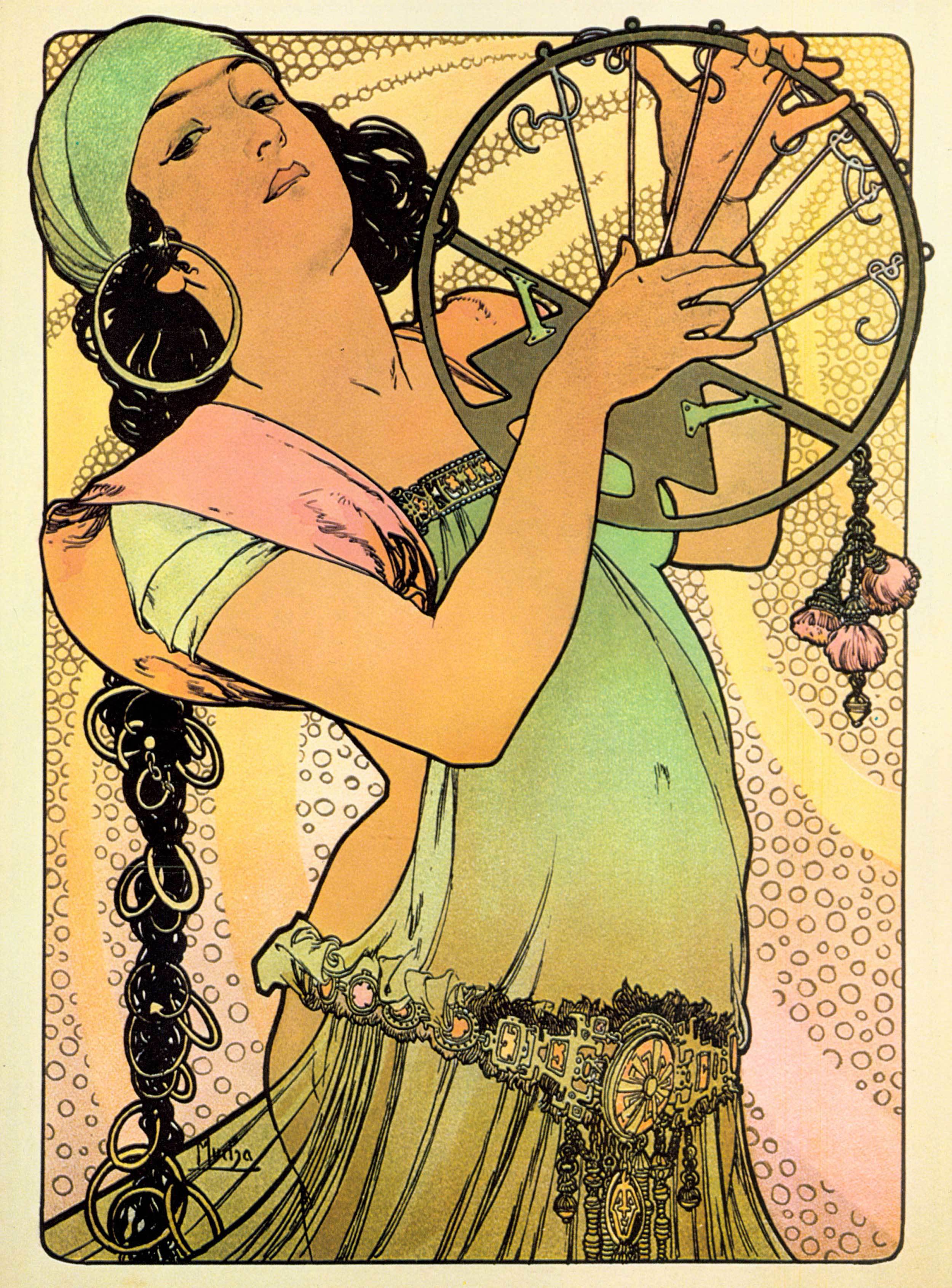 Alfons Mucha - Salome, 1897, Schattenfugenrahmen braun