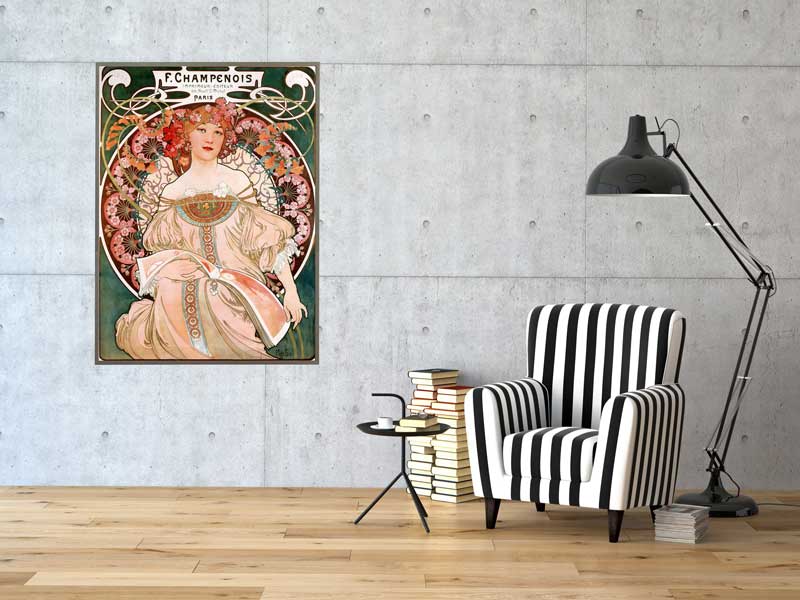 Alfons Mucha - F. Champenois Imprimeur-Éditeur, 1897, Bilderrahmen grau